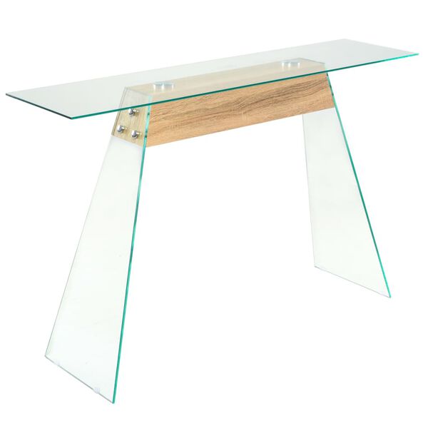 vidaXL Wandtafel 120x30x76 cm MDF en glas eikenkleur