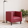 vidaXL Fauteuil Chesterfield-stijl kunstleer wijnrood