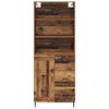 vidaXL Hoge kast Oud Hout 69,5 x 34 x 180 cm Geengineerd Hout en Glas