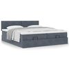 vidaXL Ottoman bed met matrassen 200x200cm fluweel donkergrijs