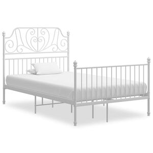 vidaXL Bedframe metaal wit 120x200 cm