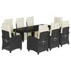 vidaXL 9-delige Tuinset poly rattan zwart