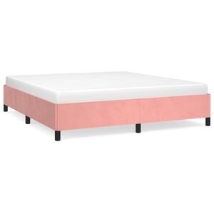 vidaXL Bedframe fluweel roze 160x200 cm