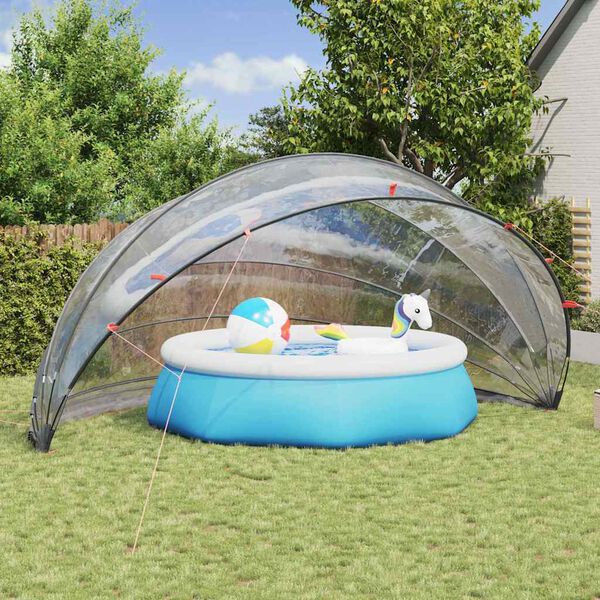 vidaXL Pooldome Doorzichtig 592 x 590 x 275 cm PVC