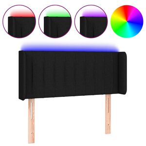 vidaXL Hoofdbord LED 83x16x78/88 cm stof zwart