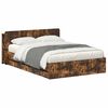 vidaXL Bedframe met opbergruimte en hoofdbord met lade Gerookt eiken