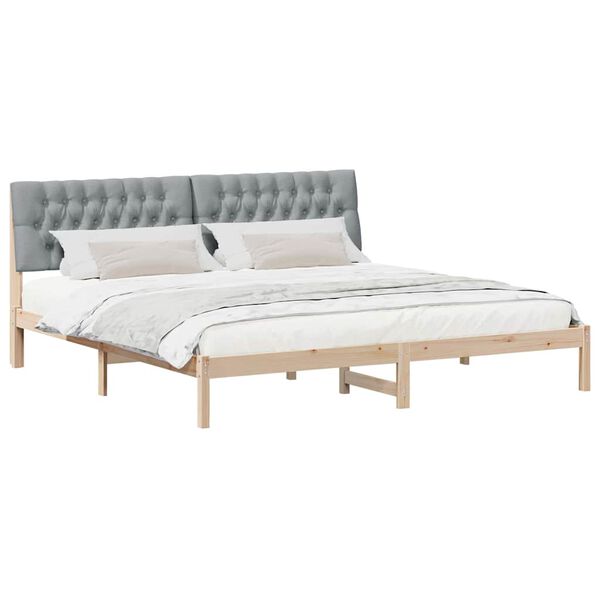 vidaXL Bedframe met Gevoerd Hoofdgedeelte Bruin 200 x 200 cm