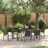 vidaXL Tuin Eetset 7 pcs Bruin Poly riet