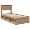 vidaXL Bedframe Ambachtelijk eiken 90 x 190 cm Massief grenenhout