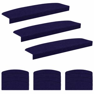 vidaXL Trapmatten 15 st 65 x 21 x 4 cm Blauw Polyester halfrond