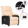 vidaXL Massagestoel elektrisch kunstleer stof crèmekleur