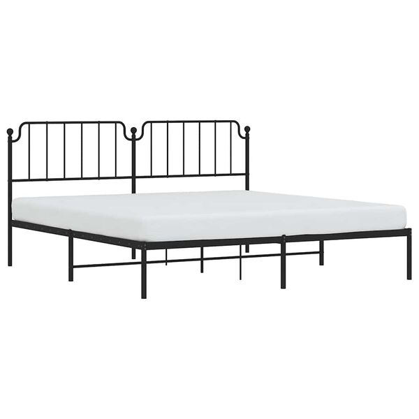 vidaXL Bedframe met hoofdbord metaal zwart 193x203 cm
