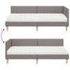 vidaXL Hoekbedframe met Matras Anders met hoofdeinde 2 pcs Taupe Stof