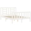 vidaXL Bedframe met hoofdbord massief hout wit