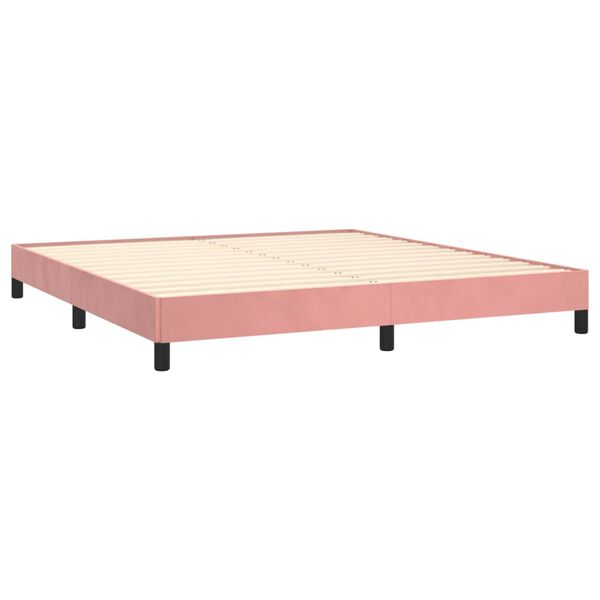 vidaXL Bedframe fluweel roze 180x200 cm