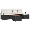 vidaXL Tuinbankenset 6 st Zwart poly rattan