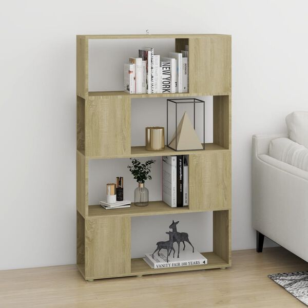 vidaXL Boekenkast/kamerscherm 80x24x124,5 cm bewerkt hout sonoma eiken