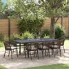 vidaXL Tuin eettafelset 9 pcs Bruin poly rattan