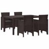 vidaXL Tuin Eetset 5 st Bruin Polt riet