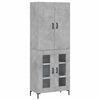 vidaXL Hoge kast 69,5x34x180 cm bewerkt hout betongrijs
