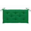 vidaXL Tuinbank met groen kussen 112 cm massief teakhout