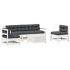 vidaXL 6-delige Loungeset met kussens massief grenenhout wit