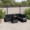 vidaXL 7-delige Loungeset met kussens poly rattan zwart