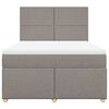 vidaXL Boxspring met matras stof taupe 140x200 cm