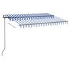 vidaXL Luifel automatisch met LED en windsensor 300x250 cm blauw wit