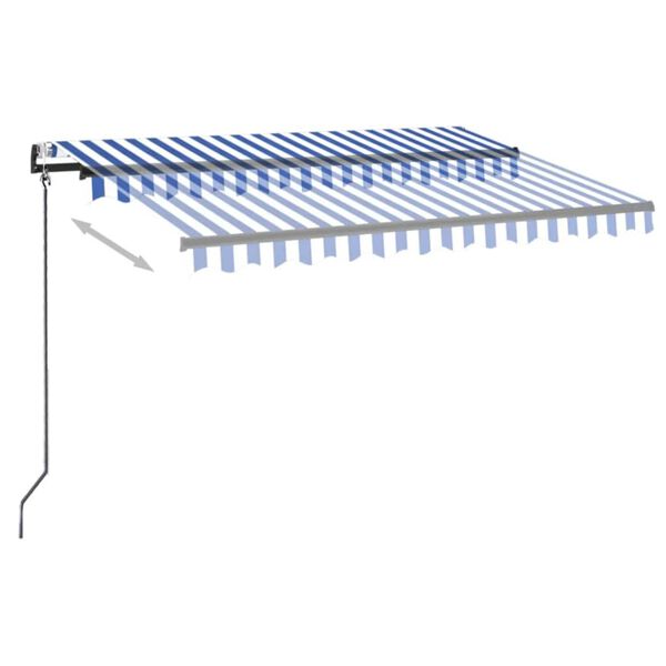 vidaXL Luifel automatisch met LED en windsensor 300x250 cm blauw wit