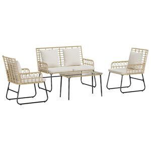 vidaXL Tuinmeubelset 4 st Zwart en Anthraciet poly rattan