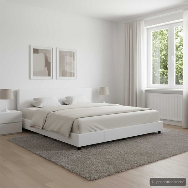 vidaXL Bedframe kunstleer wit 180x200 cm