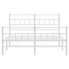 vidaXL Bedframe met hoofd- en voeteneinde metaal wit 135x190 cm