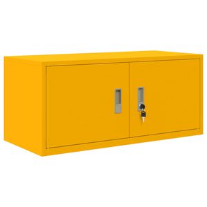 vidaXL Opbergkast Mosterdgeel 90 x 40 x 40 cm Staal