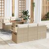 vidaXL Tuinbankenset met kussen 6 pcs Beige en Cr&egrave;me poly rattan