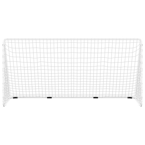 vidaXL Voetbaldoel met net 366x122x182 cm staal wit