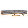 vidaXL 5-delige Loungeset pallet met kussens massief acaciahout