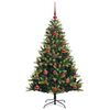 vidaXL Kunstkerstboom met scharnier 150 LEDs Groen 120 cm PVC en PE