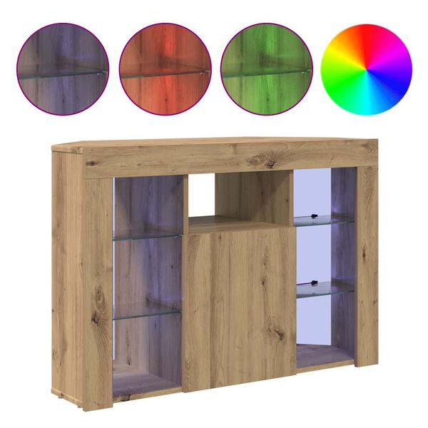 vidaXL Hoek LED TV Kast Artisan Eiken 100x40x68cm Bewerkt hout