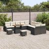 vidaXL Tuinbankenset met kussen 13 pcs Zwart poly rattan