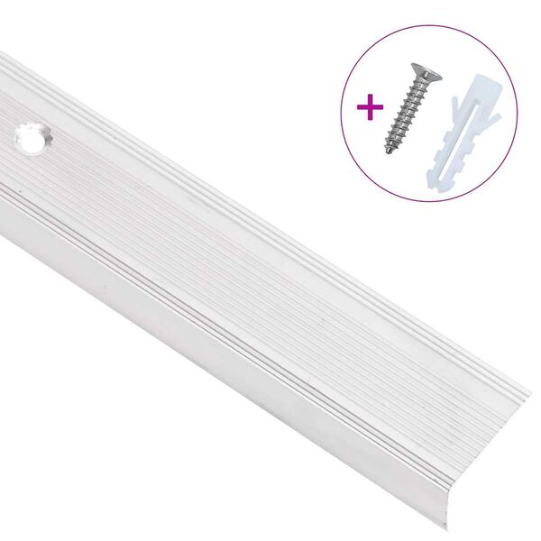 vidaXL Trapneuzen L-vormig 5 st 90 cm aluminium zilverkleurig