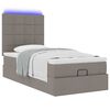 vidaXL Ottoman bed met matras en LED's 90x190cm stof taupe