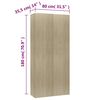 vidaXL Schoenenkast 80x35,5x180 cm bewerkt hout sonoma eikenkleurig
