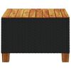 vidaXL Tuintafel 55x55x36 cm poly rattan en acaciahout zwart