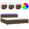 vidaXL Boxspring met matras en LED stof donkerbruin 200x200 cm