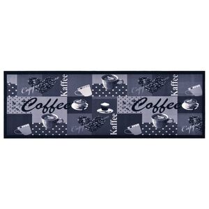 vidaXL Keukenmat wasbaar Coffee 60x180 cm blauw