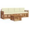 vidaXL Sofa-Sets 5 pcs Natuurlijk en Cr&egrave;me Massief Acaciahout