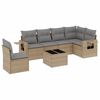 vidaXL 7-delige Loungeset met kussens poly rattan beige