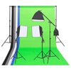vidaXL Fotostudioverlichtingsset met achtergronden en reflector