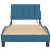 vidaXL Bedframe met LED zonder matras "Hanko" fluweel blauw 90x190 cm